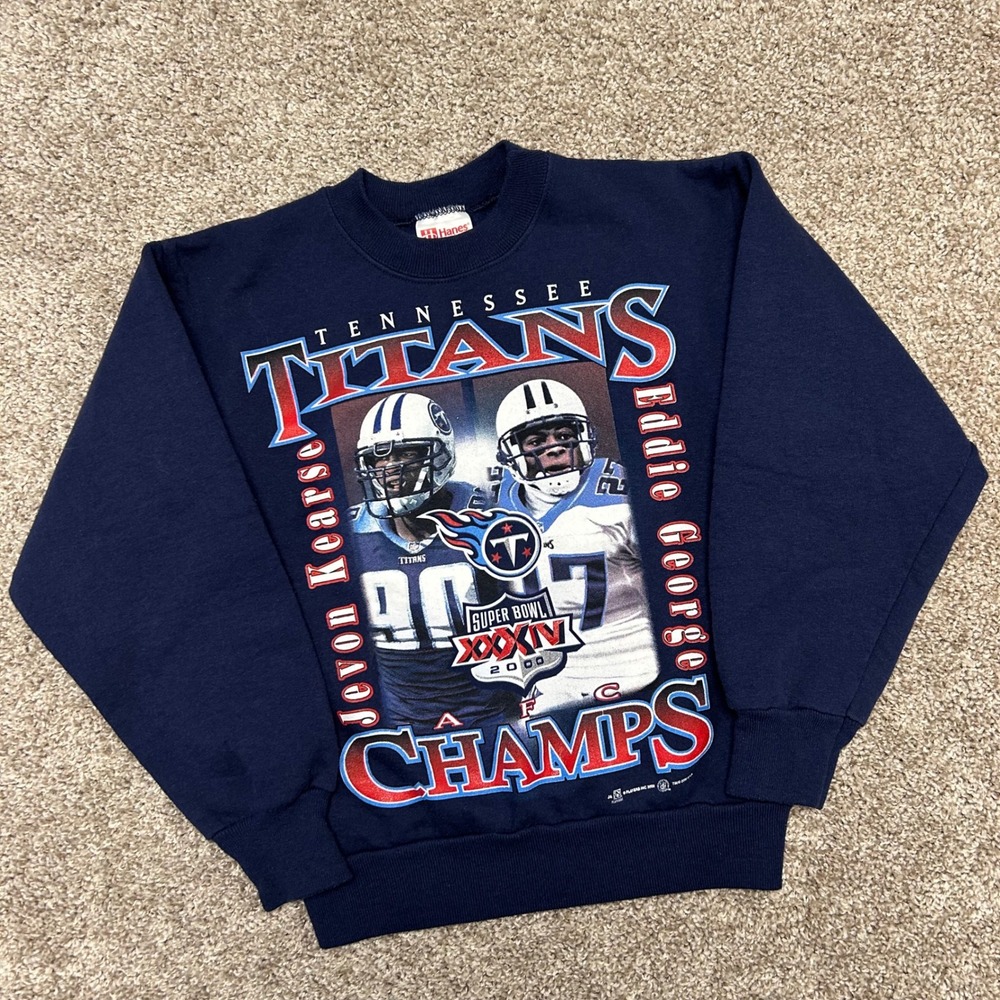 Tennessee Titans Super Bowl XXXIV 2000 Sweatshirt Eddie George Jevon Kearse KIDS